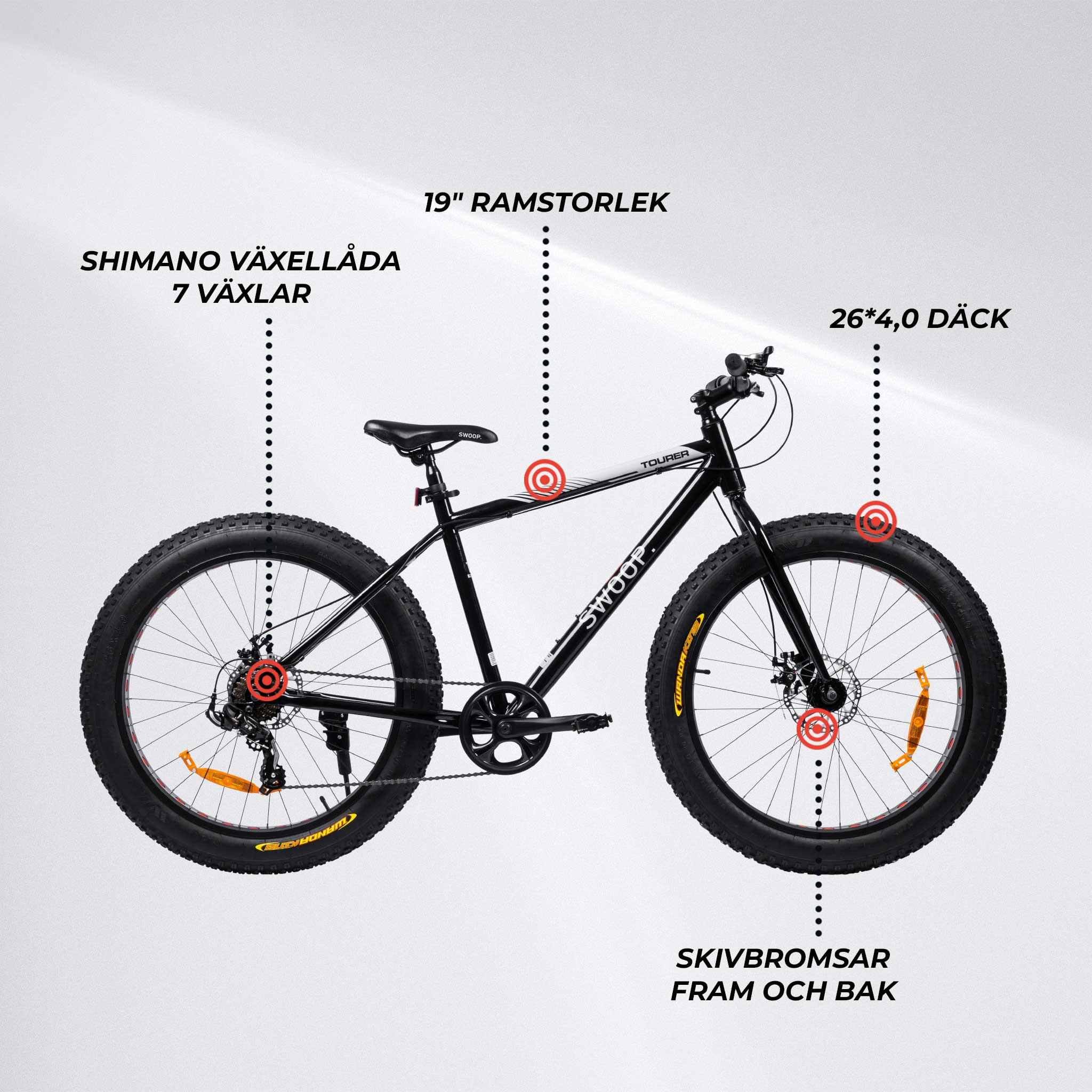 Swoop Cykel Fatbike 26" Tourer