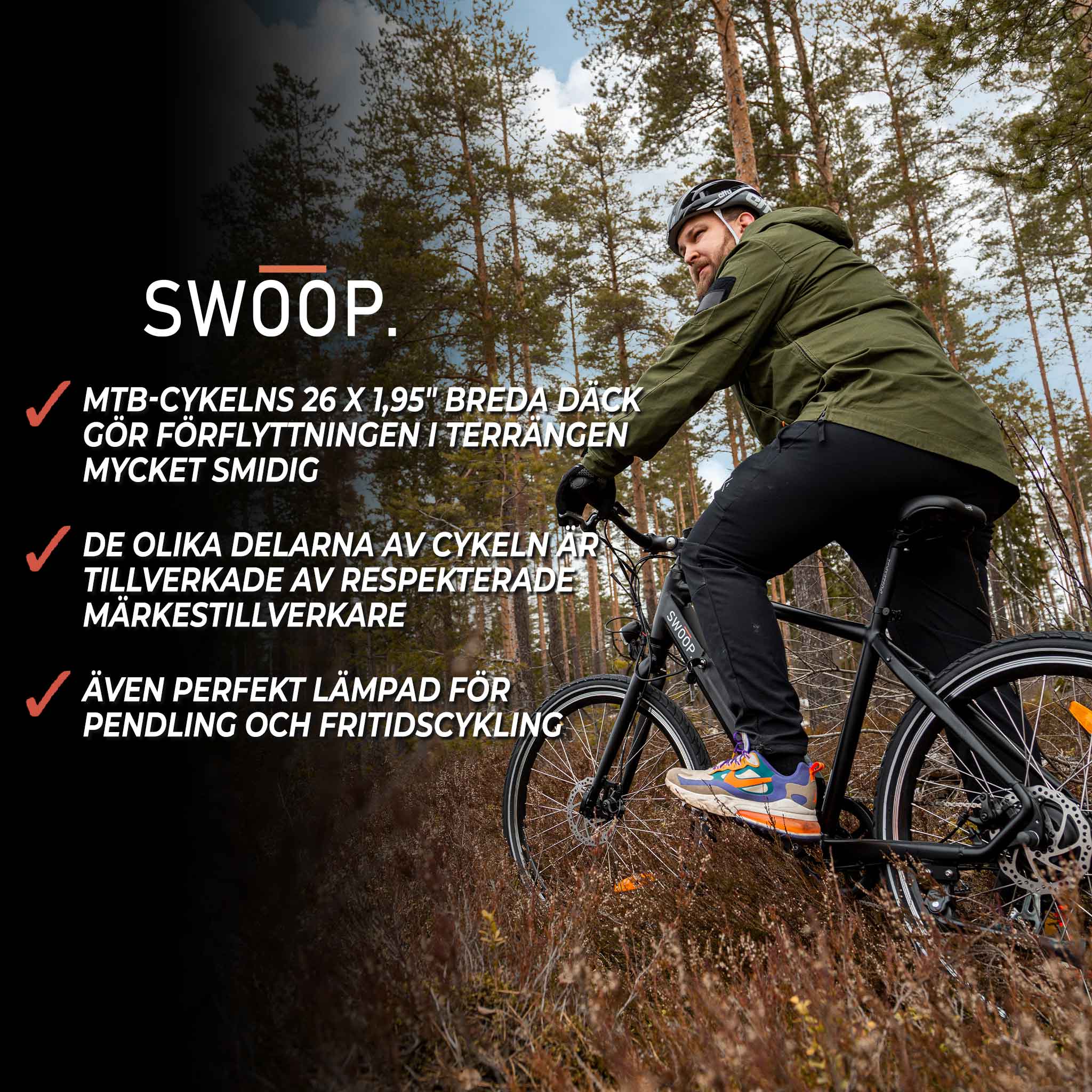 Swoop El-mountainbike MTB, 26"