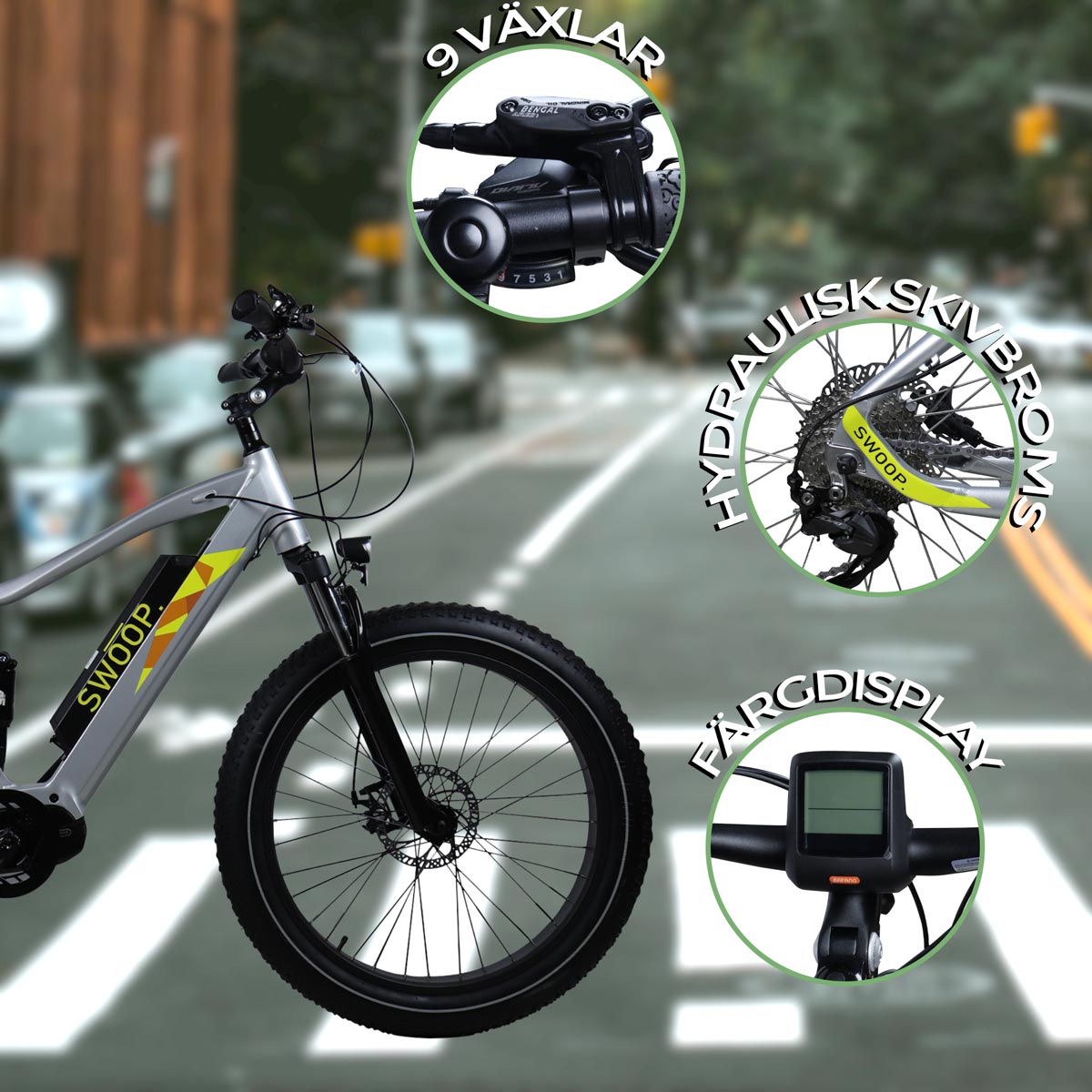 Swoop elcykel Fatbike Pro, 26"