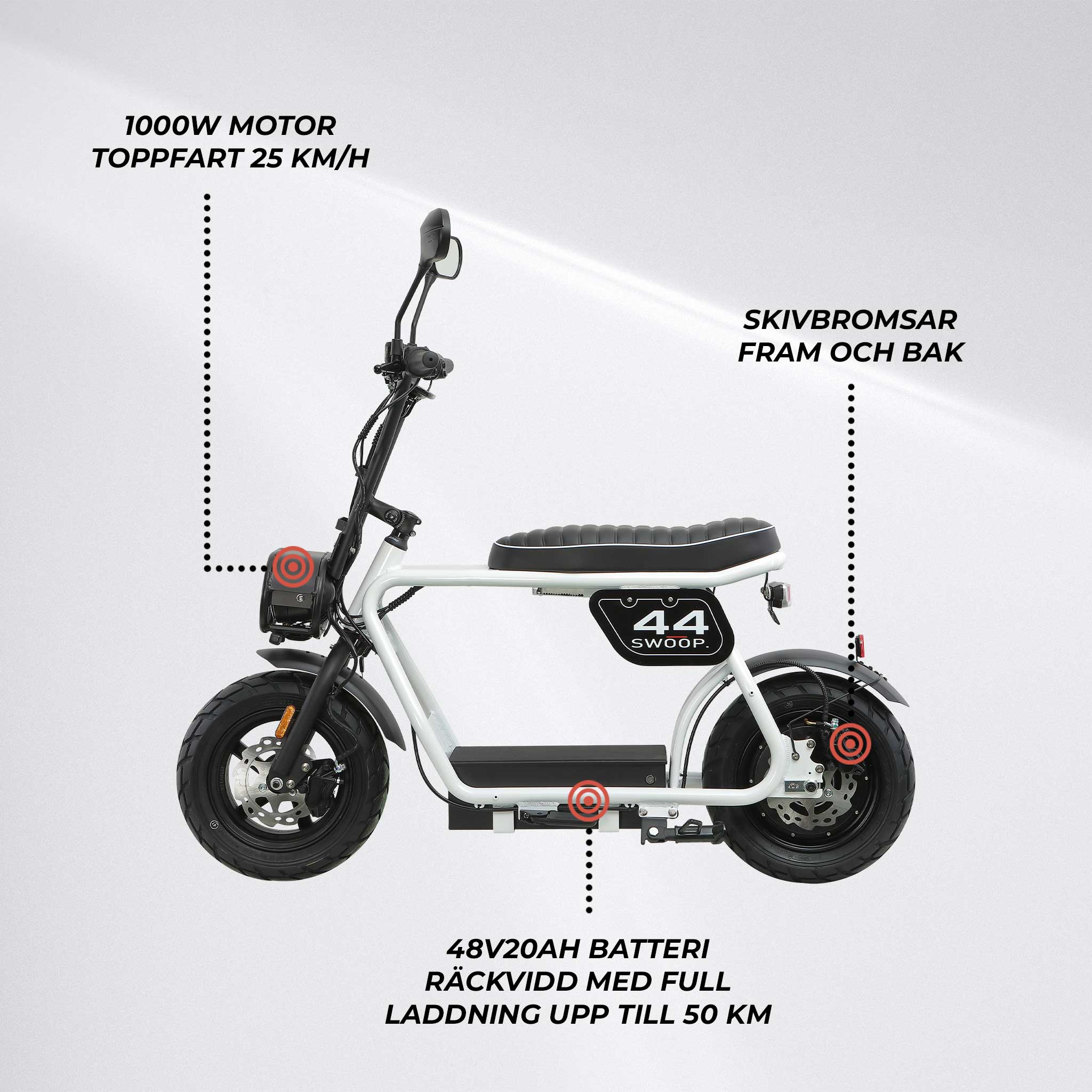 Swoop Elmoped 1000W Vit