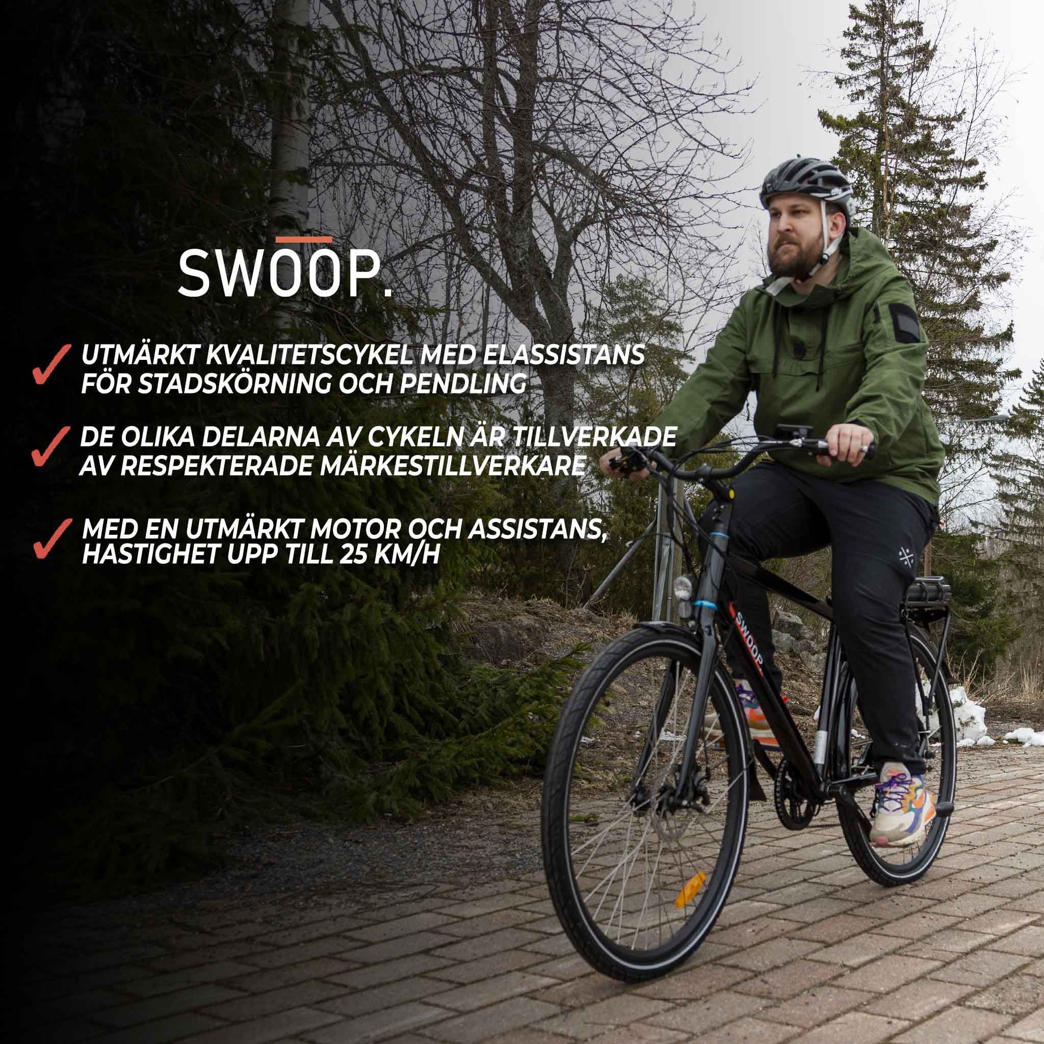 Swoop elcykel City, herr 28"