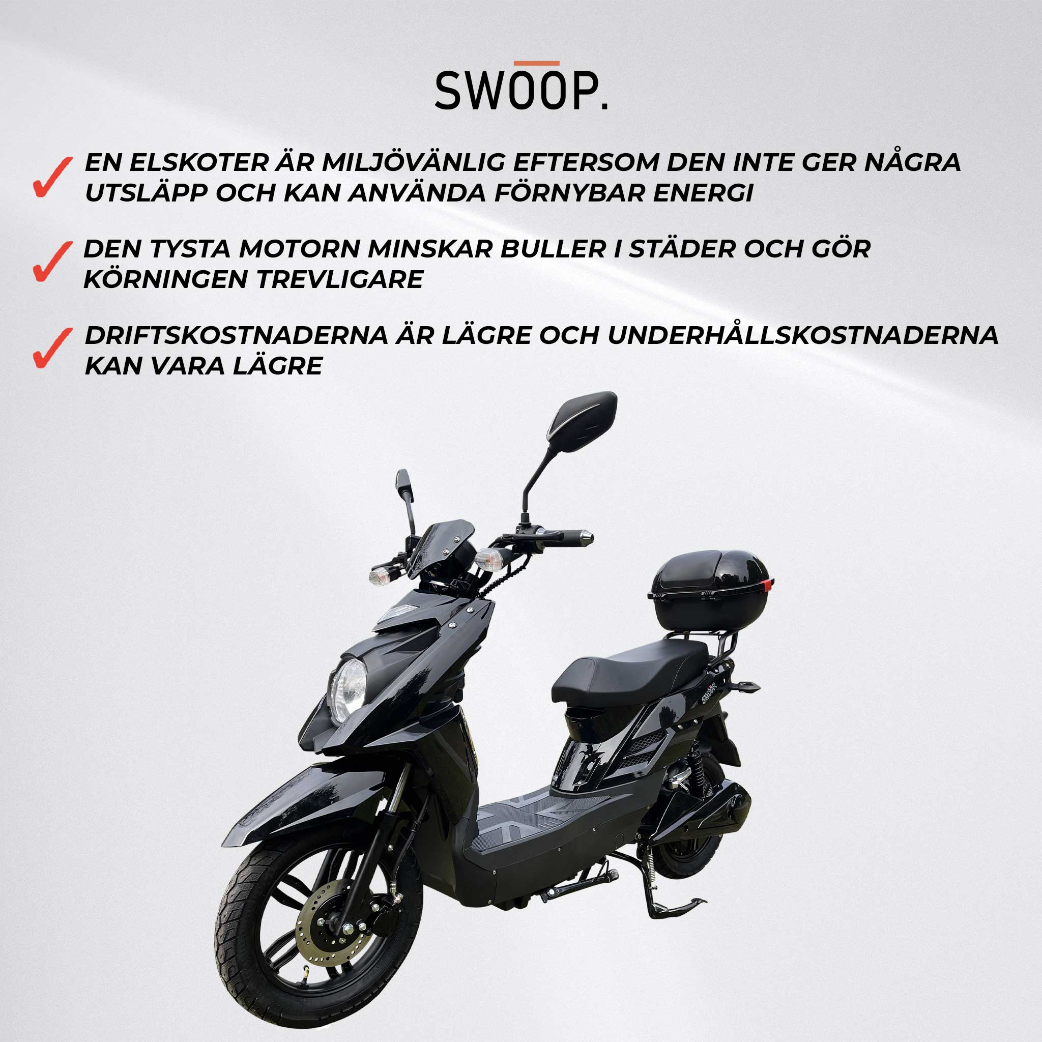 Swoop Elscooter Elegante Svart 1000W