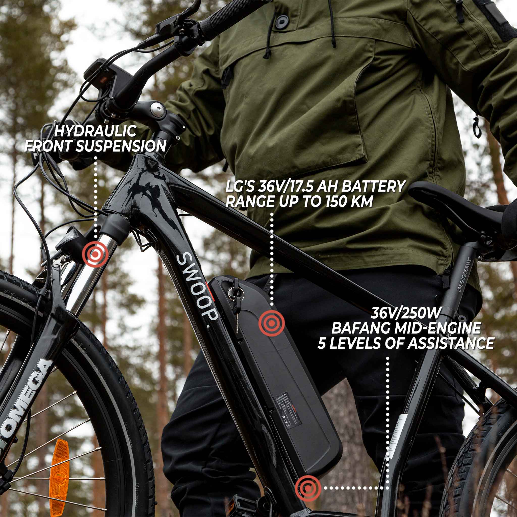 Swoop Electric Mountain Bike MTB Seeker, 27,5"