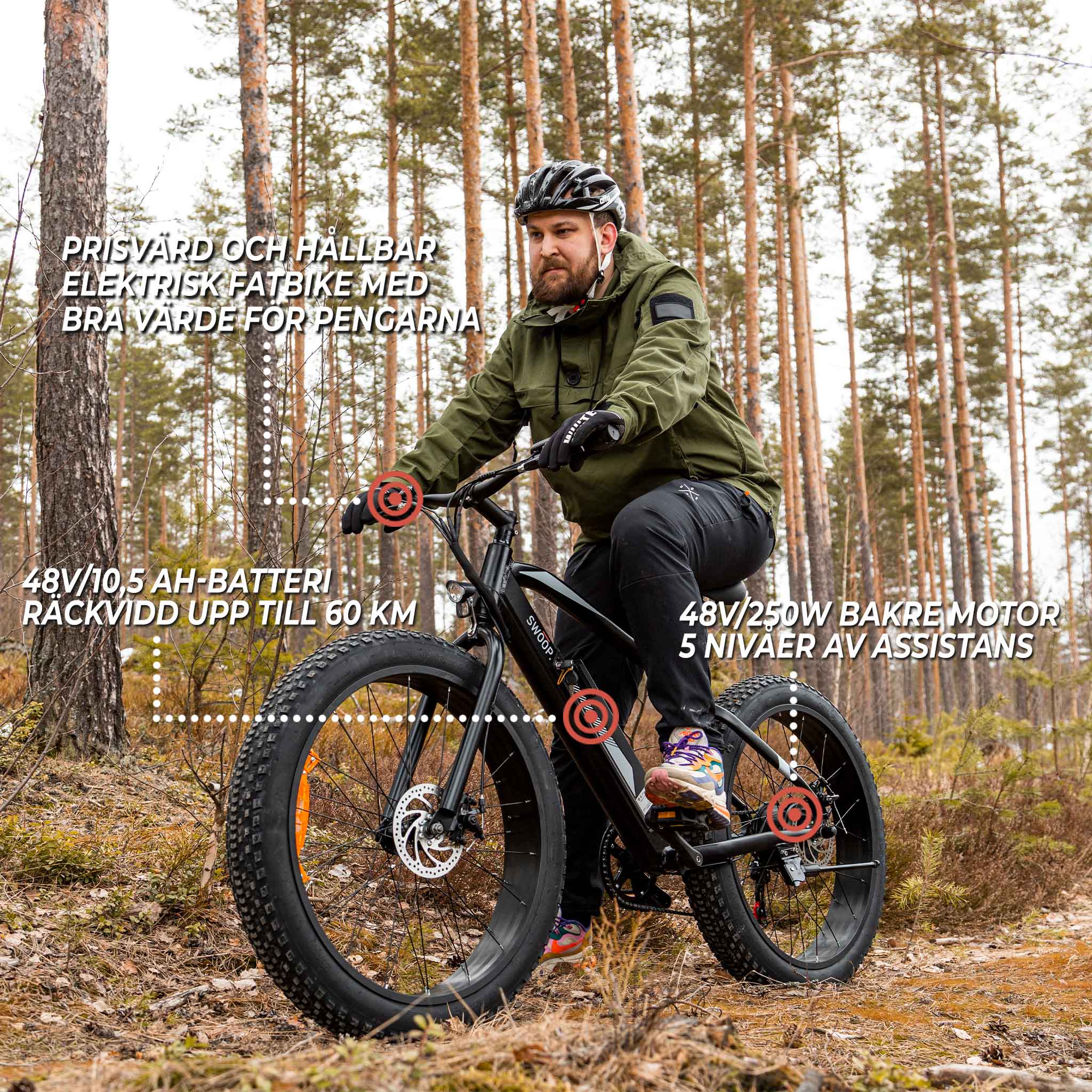 Swoop Fatbike Elcykel Striker, 26"