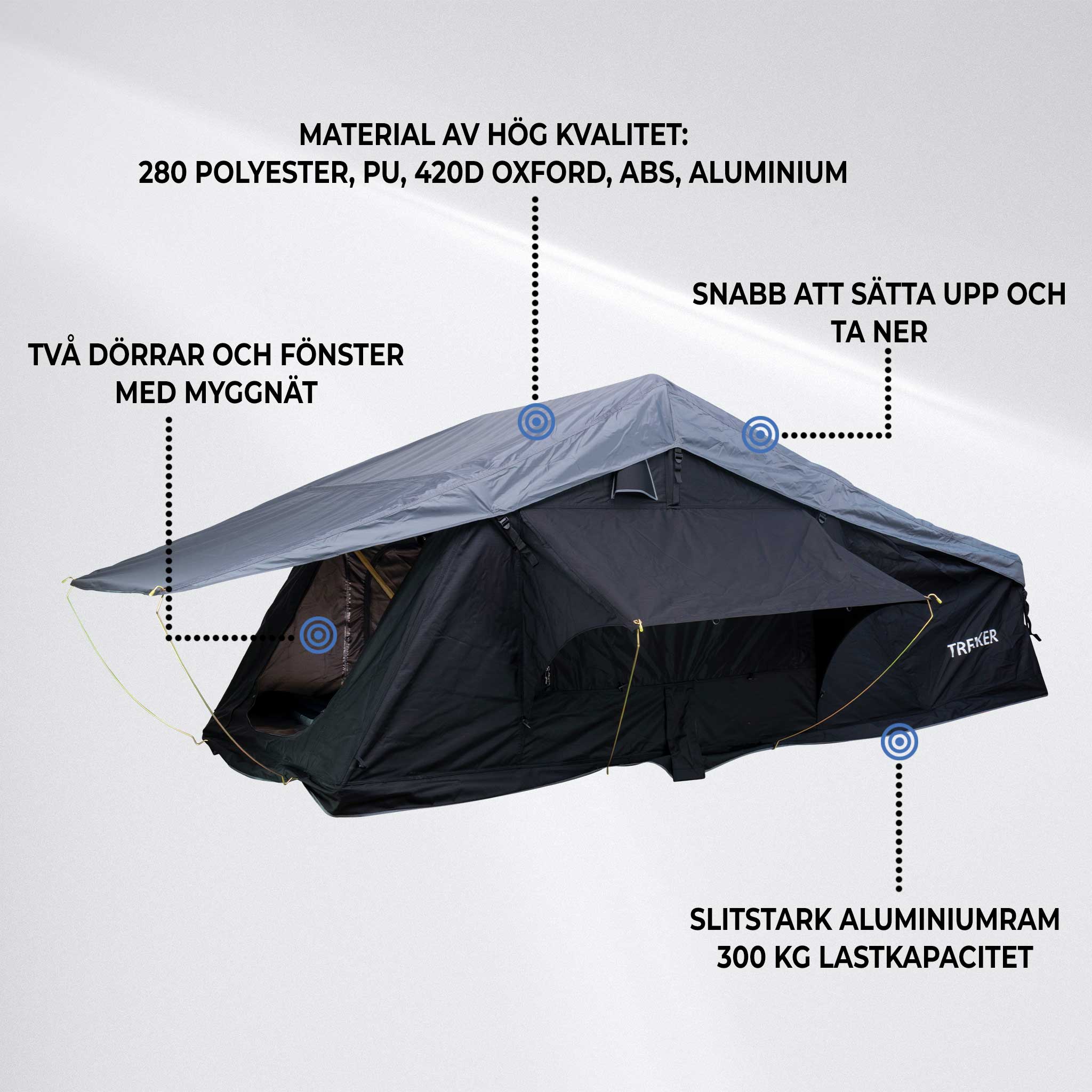 Trekker Taktält Cabin L, svart