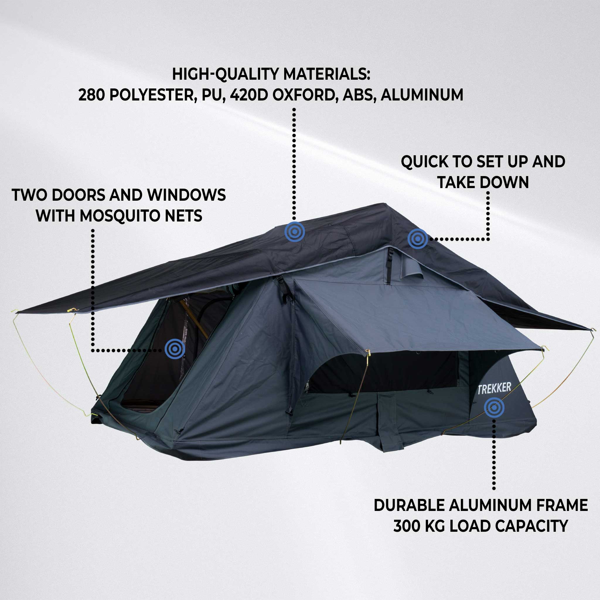 Trekker Rooftop tent Camper M, grey