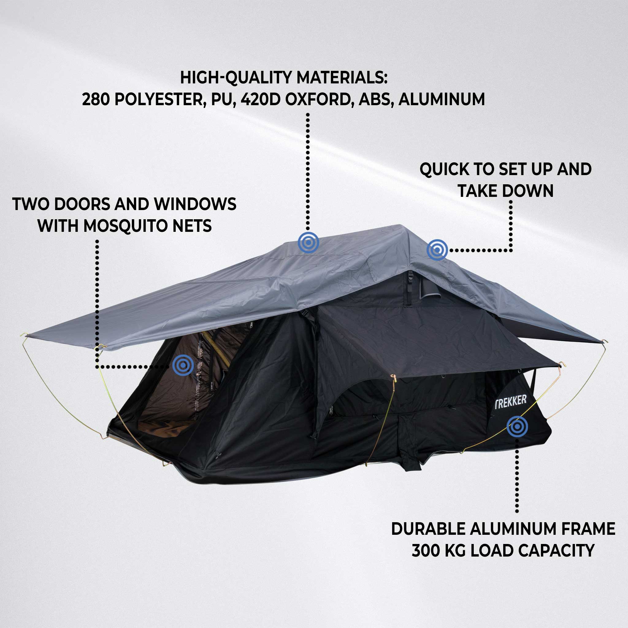 Trekker Rooftop tent Camper M, black