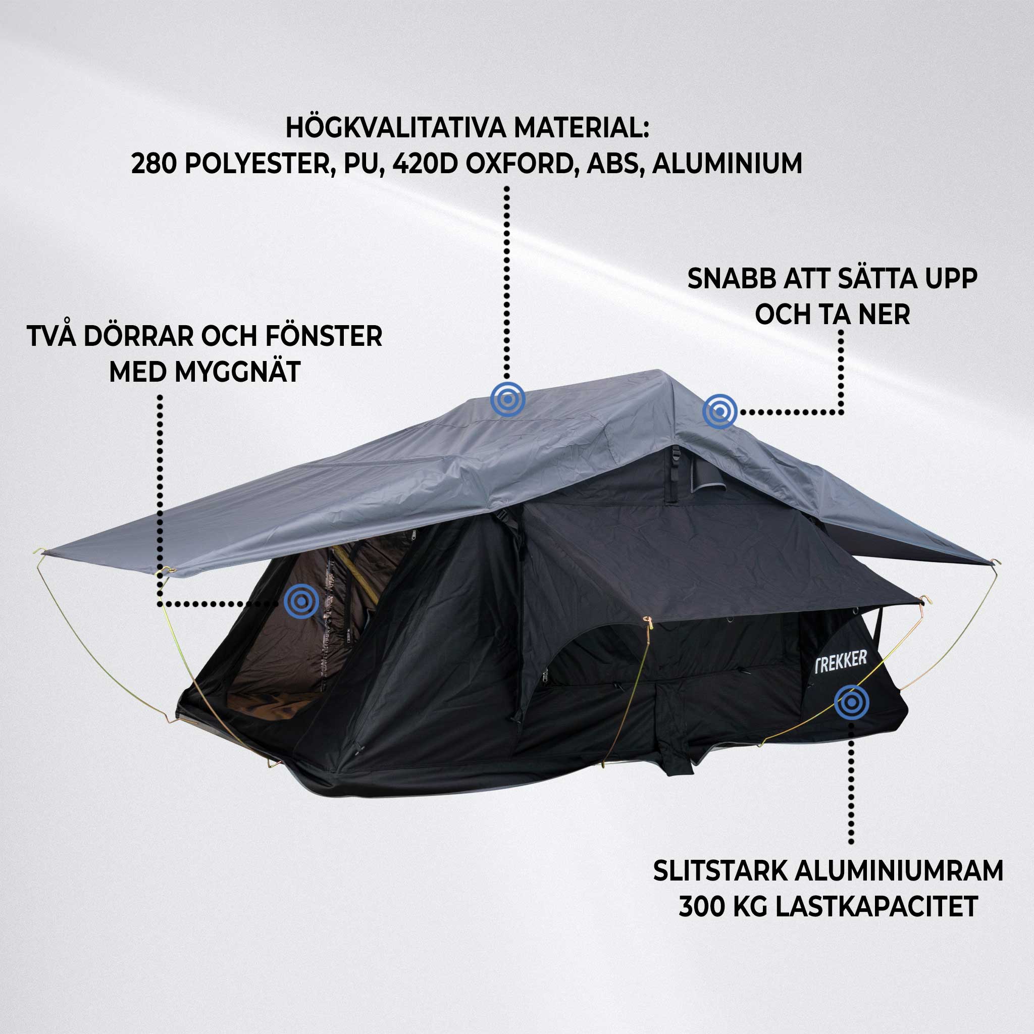 Trekker Taktält Camper M, svart