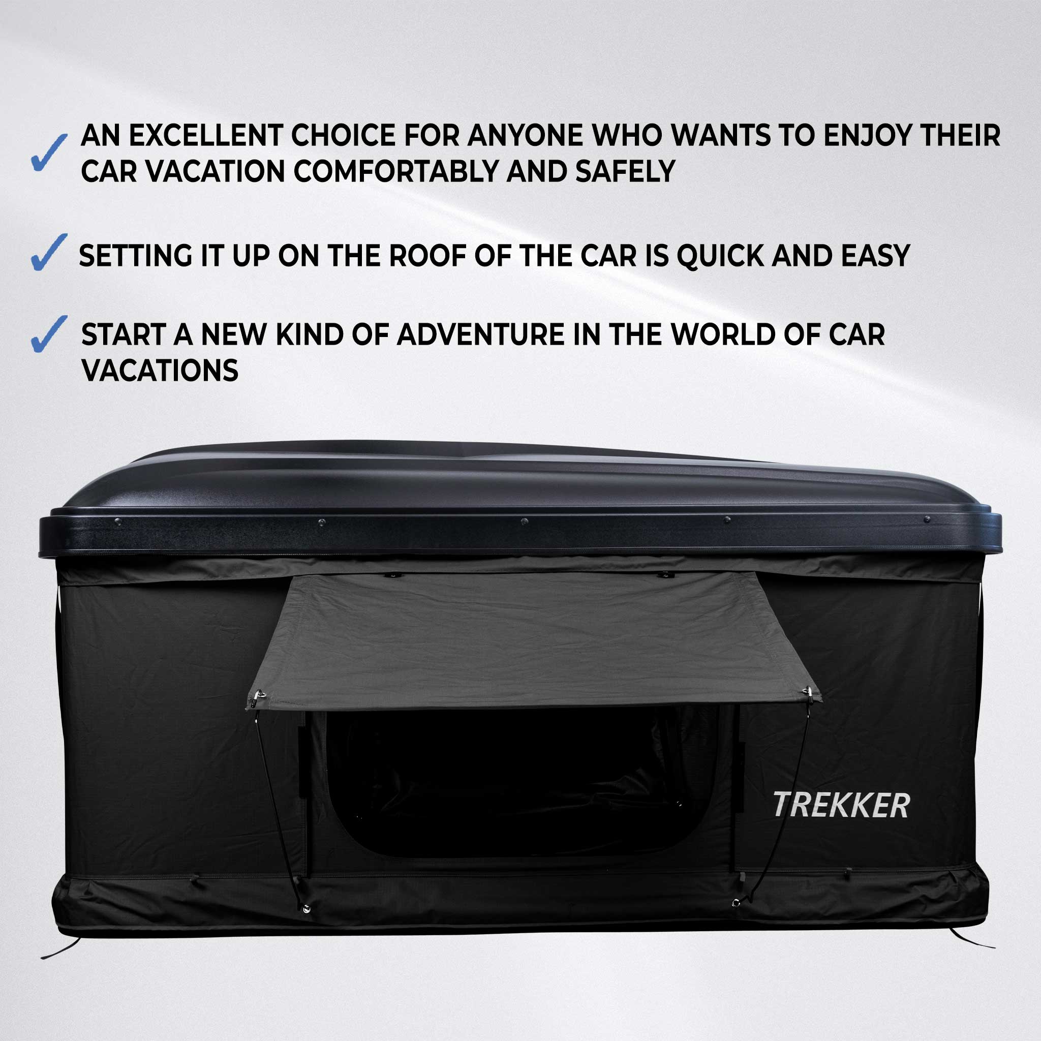 Trekker Rooftop tent Hut M, black