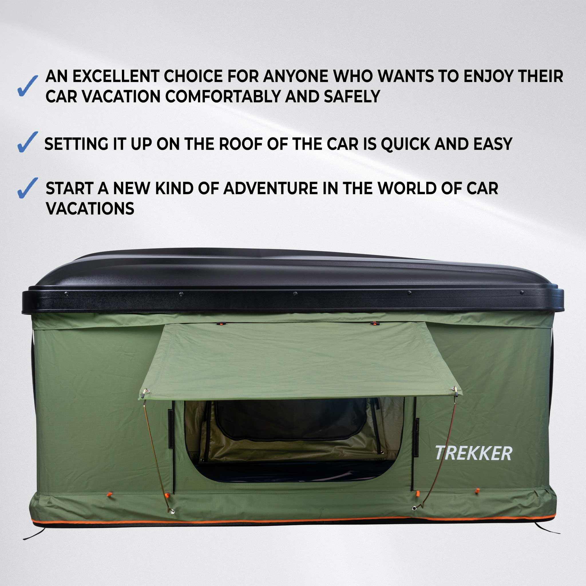 Trekker Rooftop tent Hut M, green