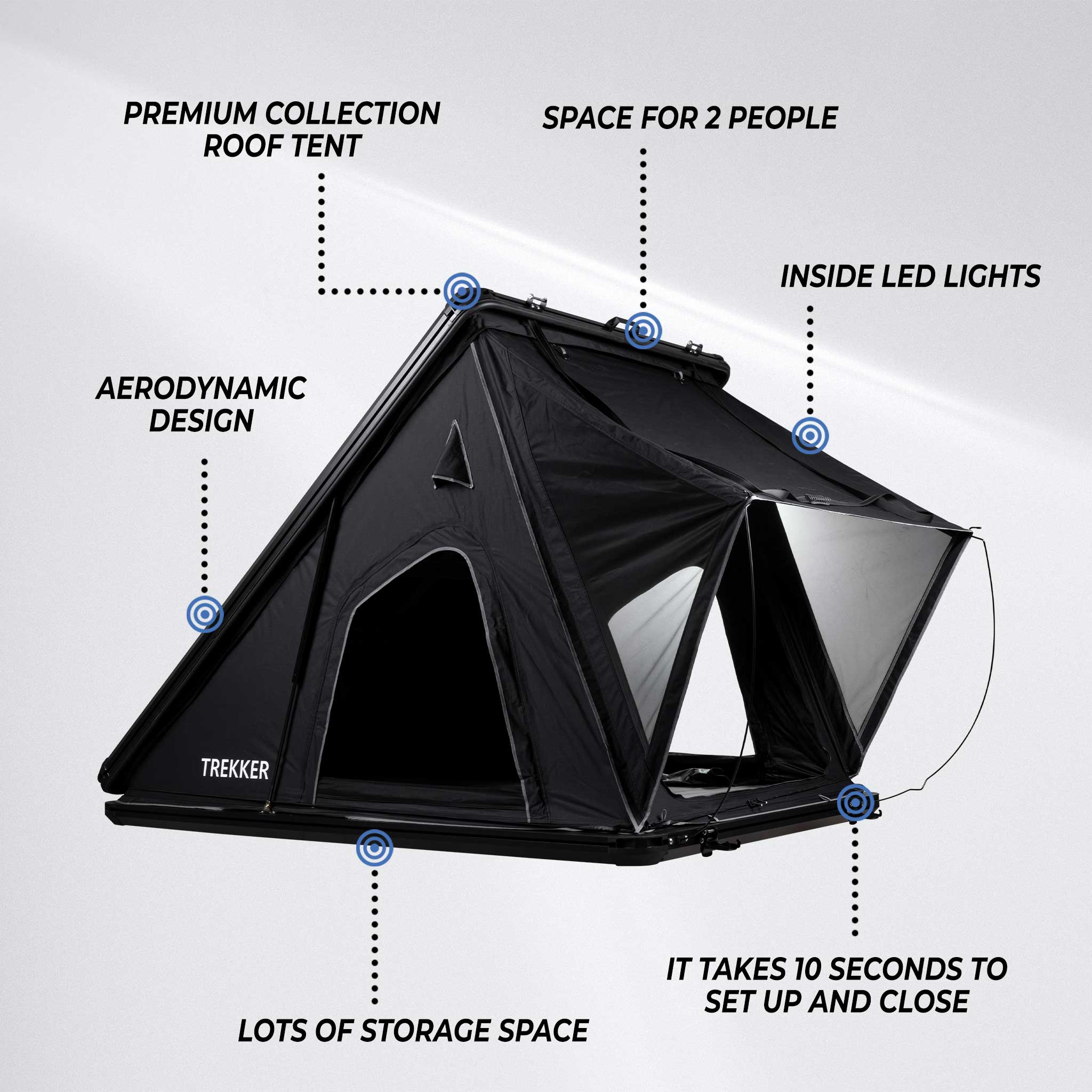 Trekker Rooftop Tent Voyager M, Black