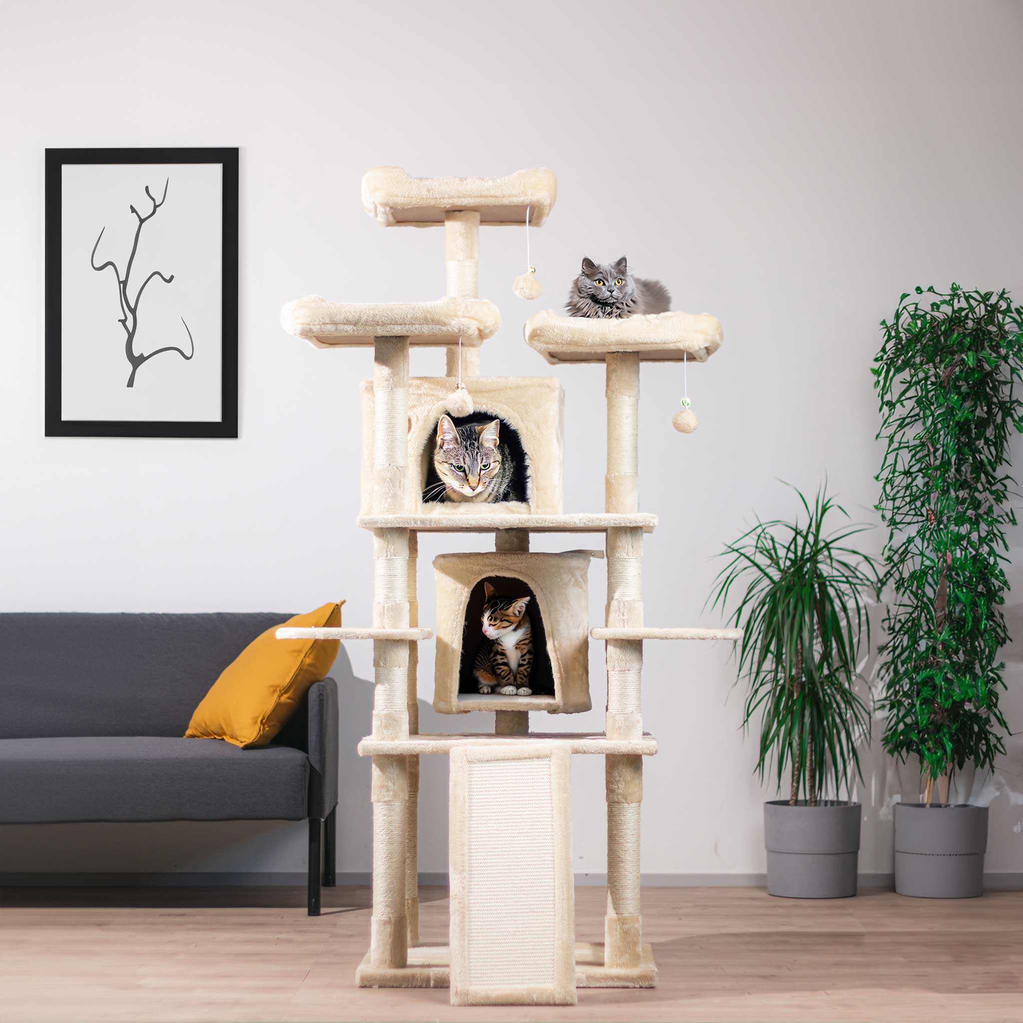 Trekker Kratzbaum Tower 170cm, beige