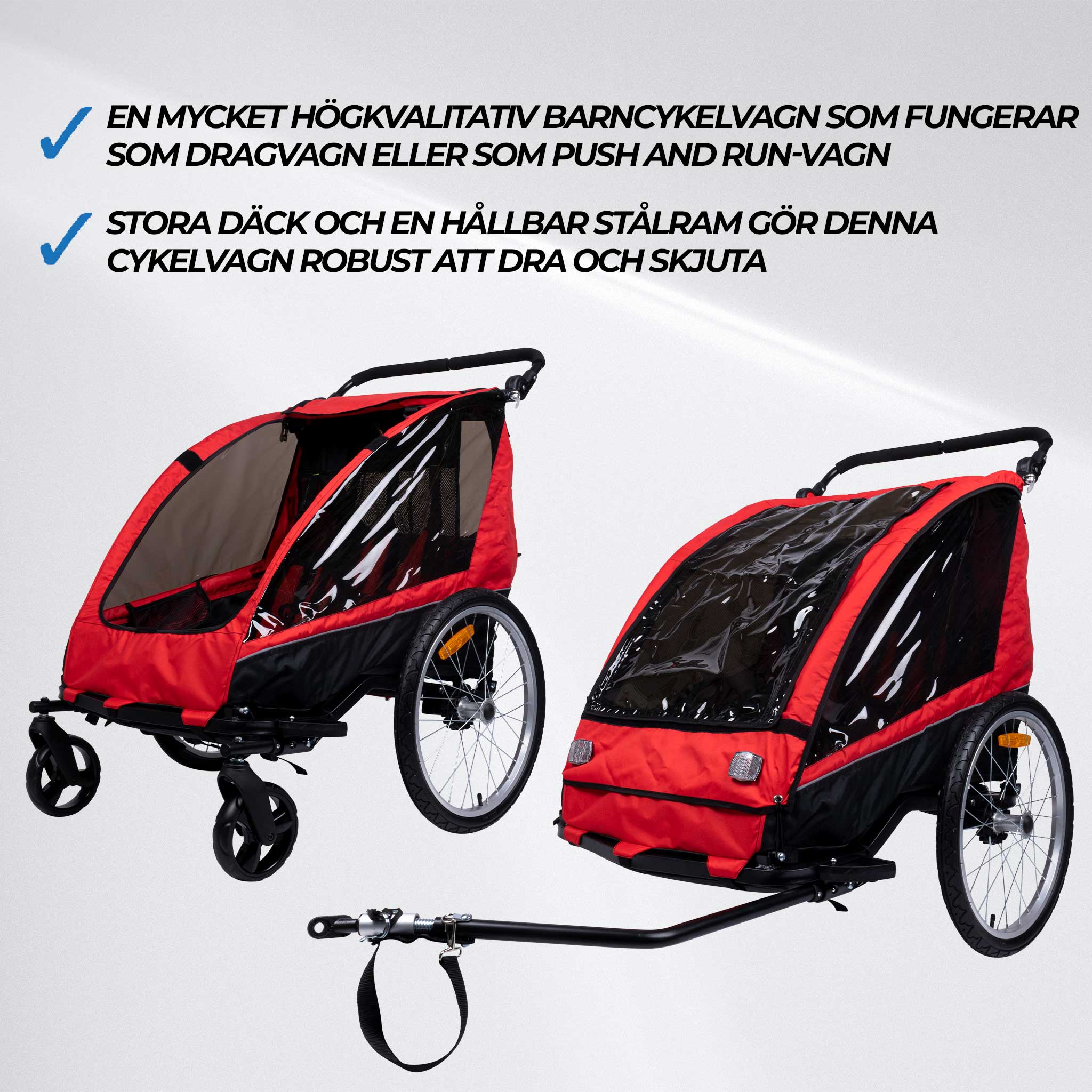 Trekker cykelvagn för 1-2 Barn Pro