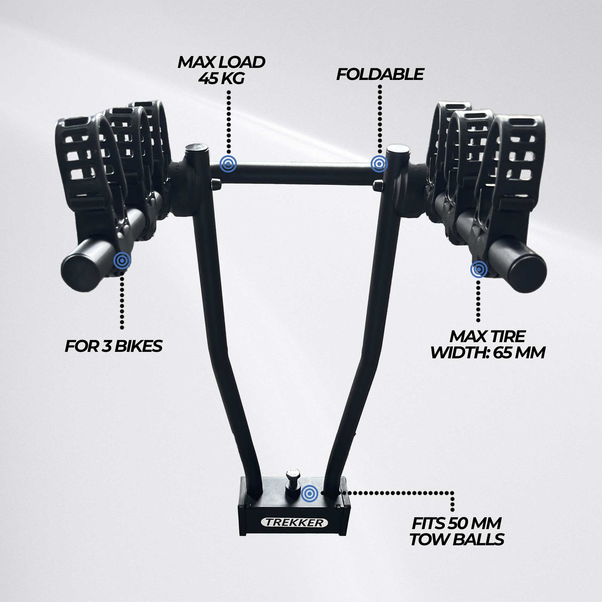 Trekker Bike Rack for car, 3 bikes P300