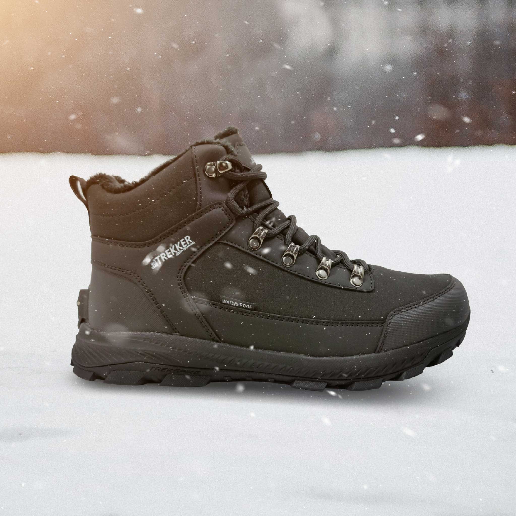 Trekker Chaussures d'hiver avec crampons, crampons rétractables