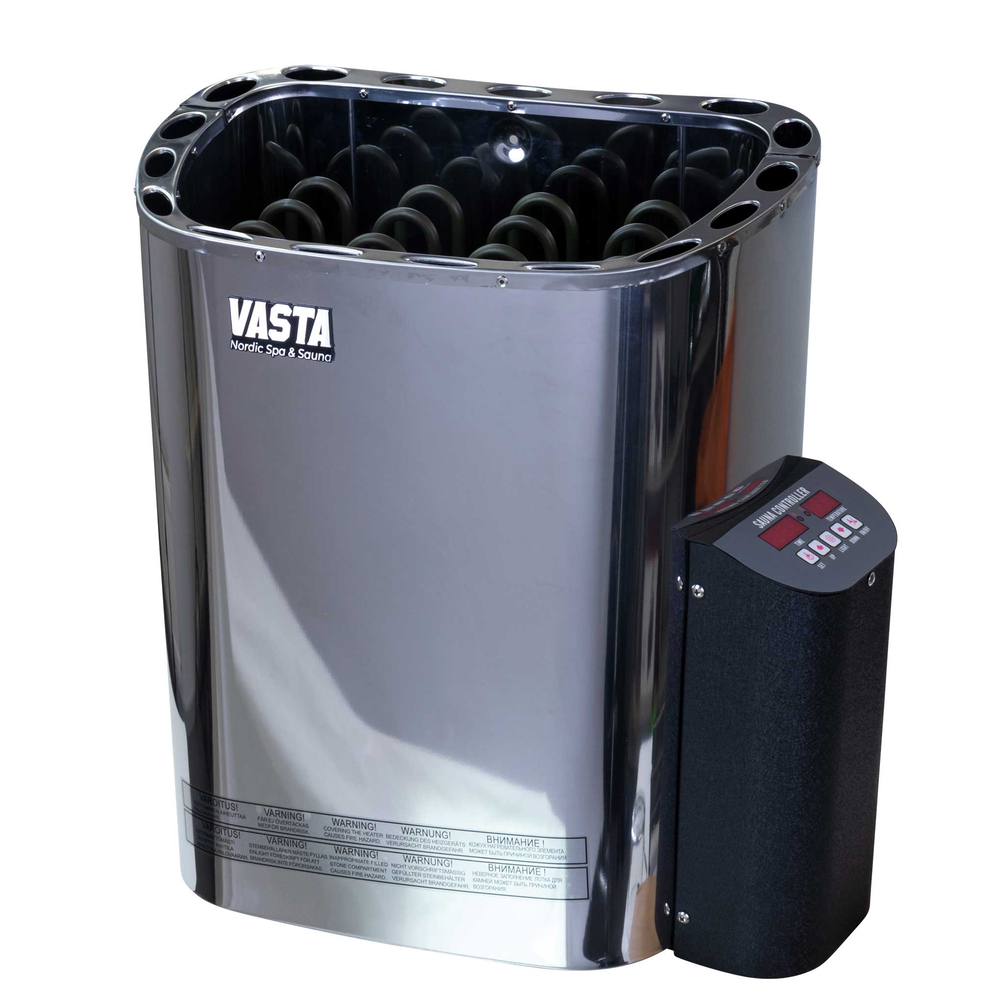 Vasta Elektriskā Pirts Krāsns Blaze 6kw, fiksēta kontrole, tērauds