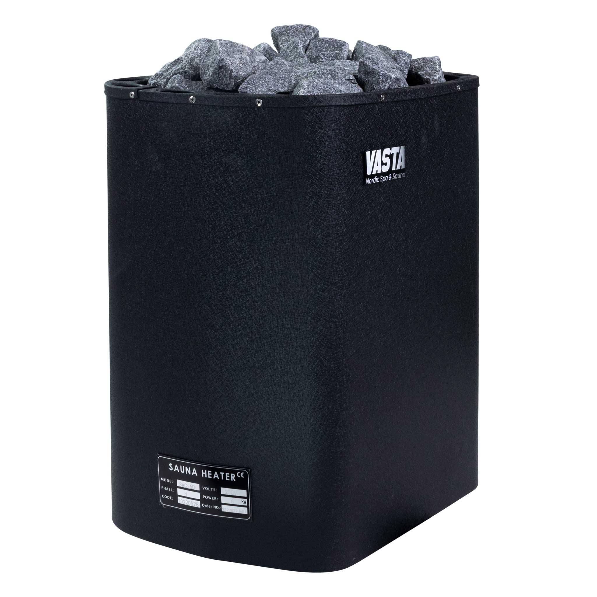 Vasta Bastuaggregat Blaze 8kw, svart, separat, 7-12m3