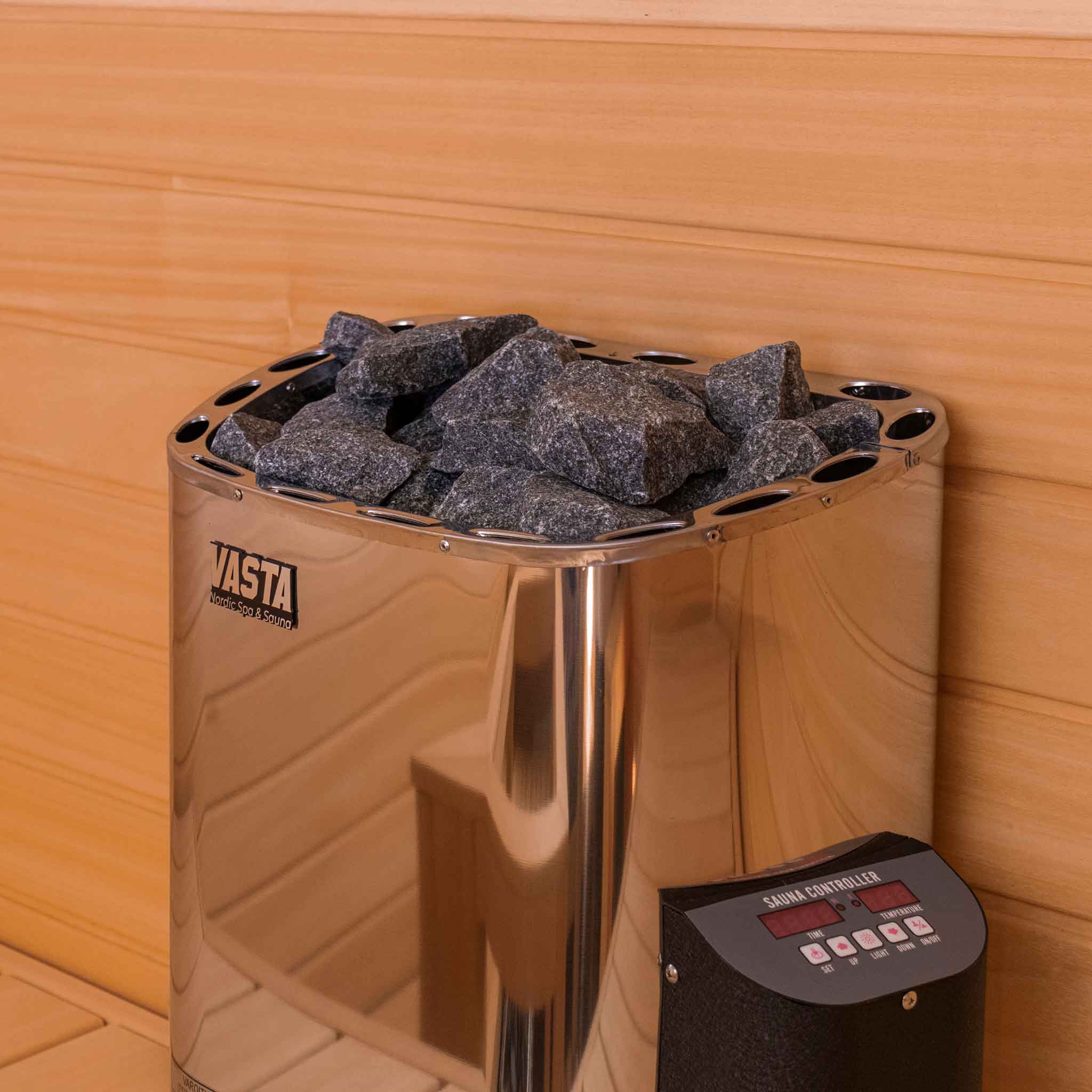 Vasta Elektriskā Pirts Krāsns Blaze 6kw, fiksēta kontrole, tērauds