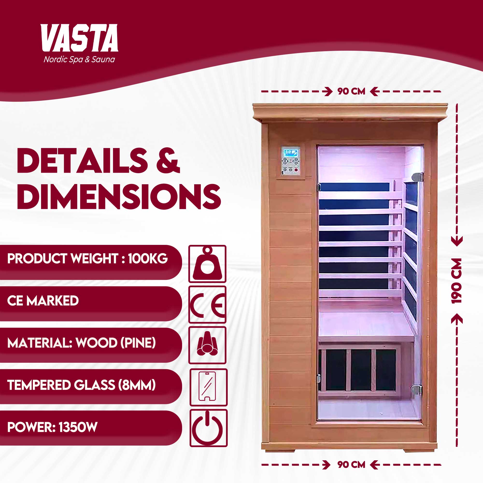 Vasta Infrared Sauna 1 person