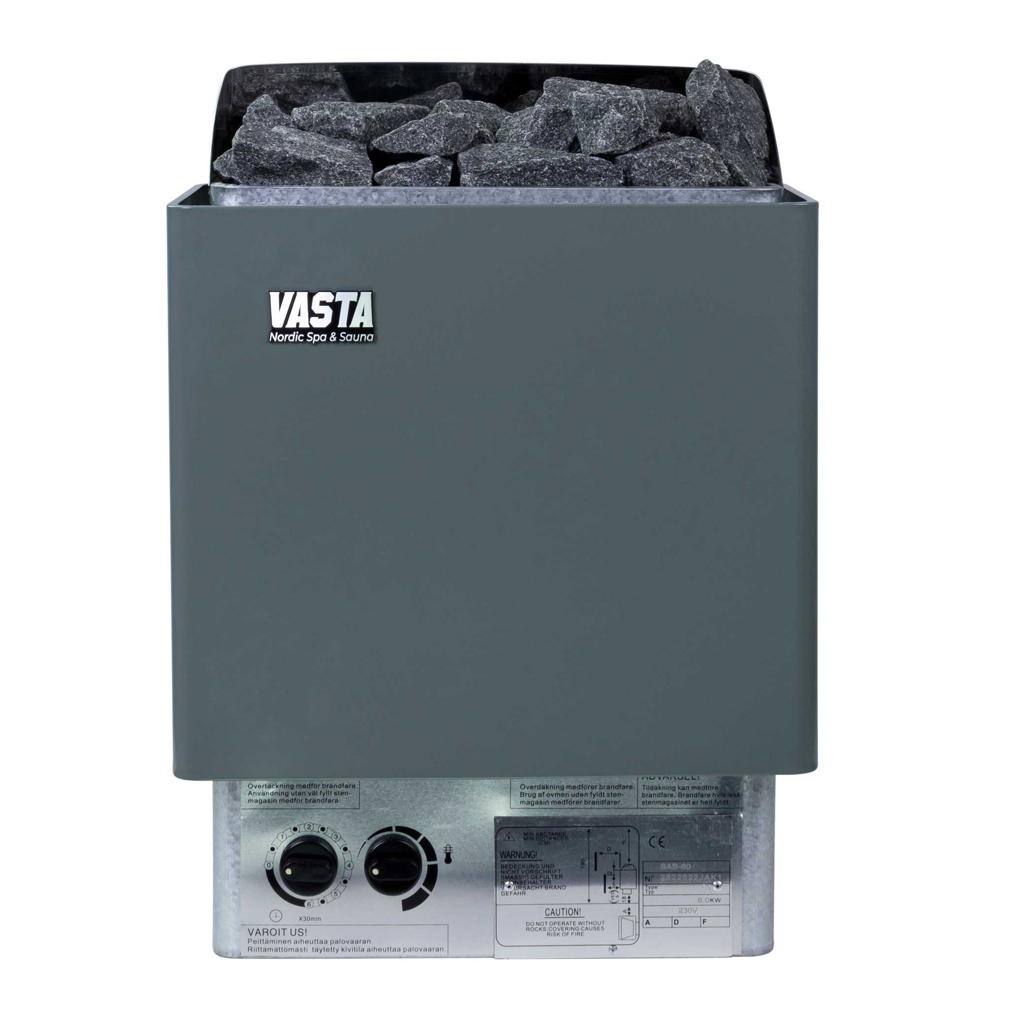 Piec do Sauny Elektryczny Vasta Spark 6kw, Stała Kontrola, 5-8m3